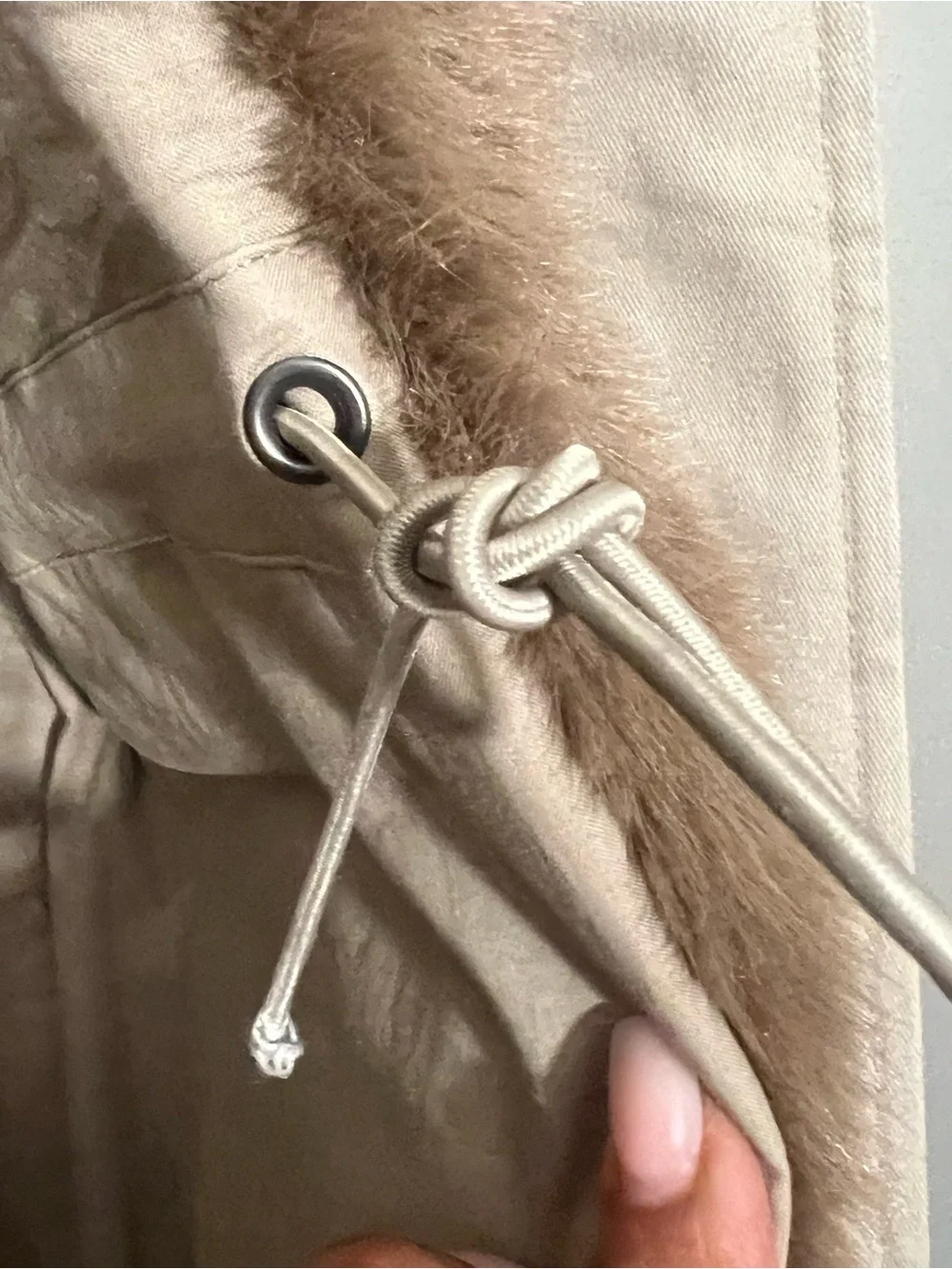 Helsa  The Balmoral Jacket With Faux Fur Trim in Khaki